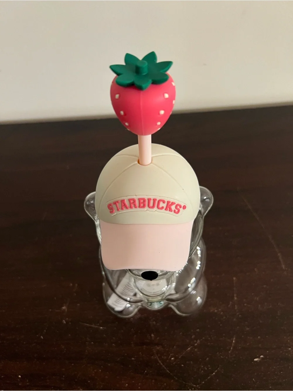 Starbucks Pink Barista July Drink Strawberry Bear Cup IN HAND